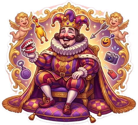 Sir Gigglesworth the Prank King &mdash; the court's reigning gag-master